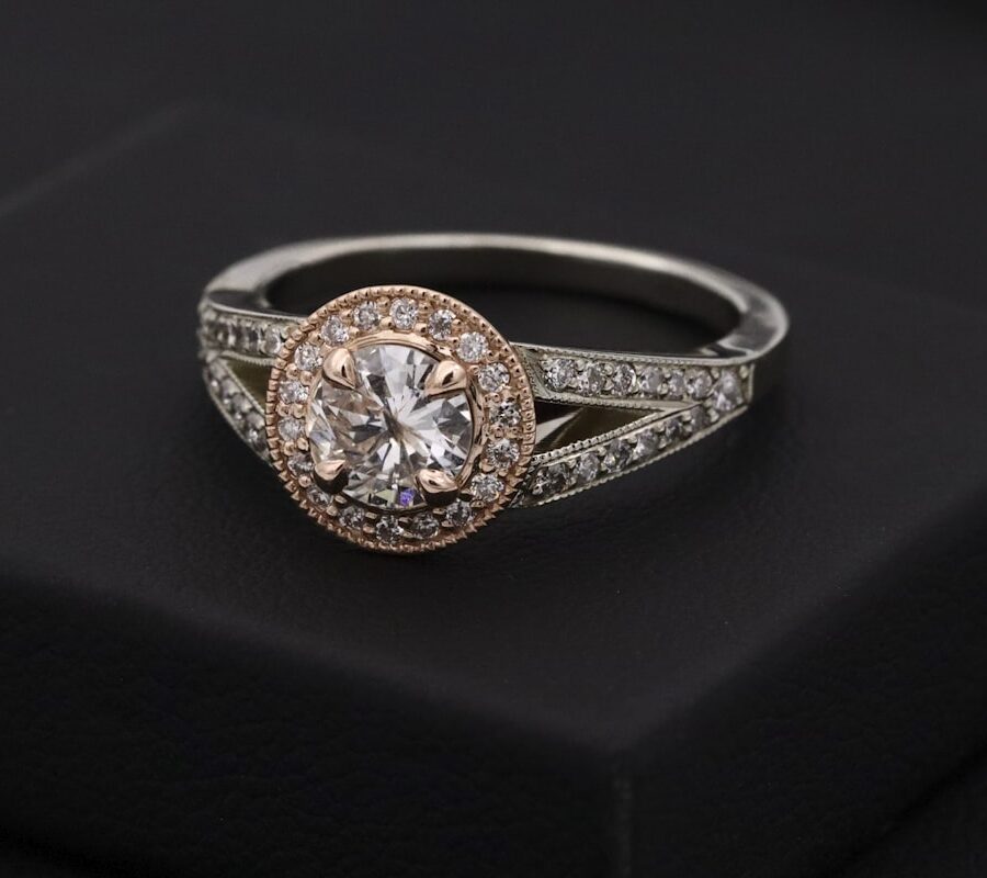 Best minimalist engagement rings 2026 — slim-band solitaire diamond ring in platinum
